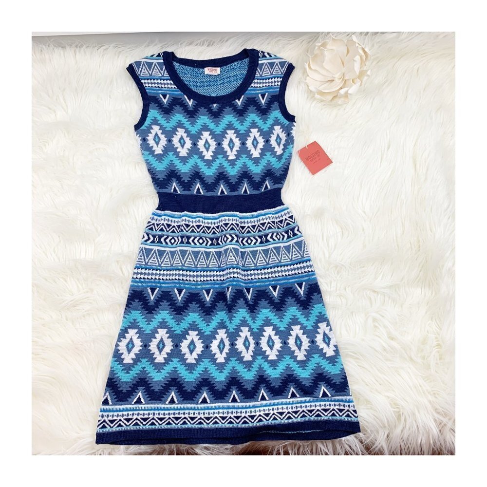 Mossimo 100% Cotton Sleeveless Knit/Sweater Dress Aztec/Geo Print Dress Size S